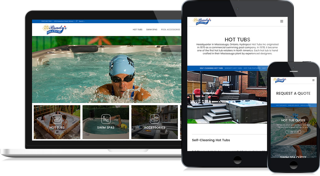 Brady's Pool and Spa - Website Design