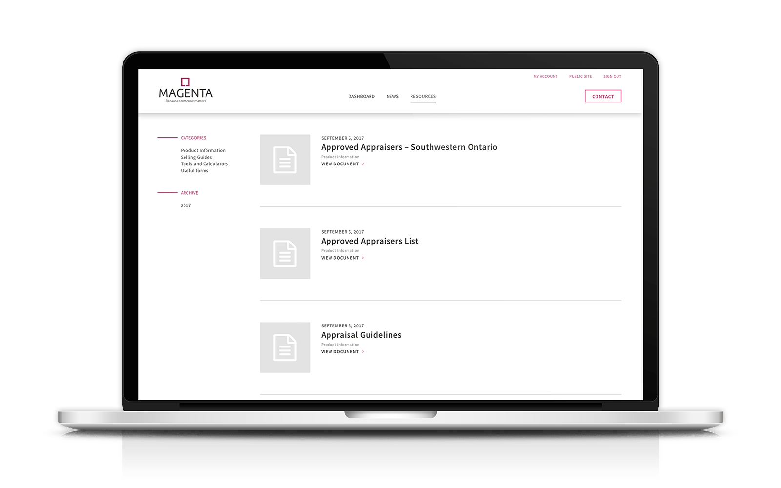 Magenta - Portal Design