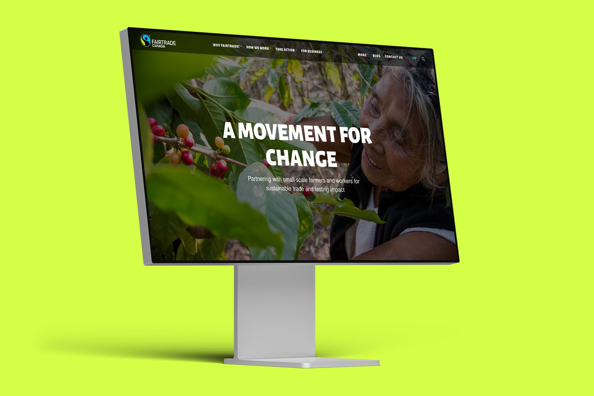 Fairtrade website on a desktop device