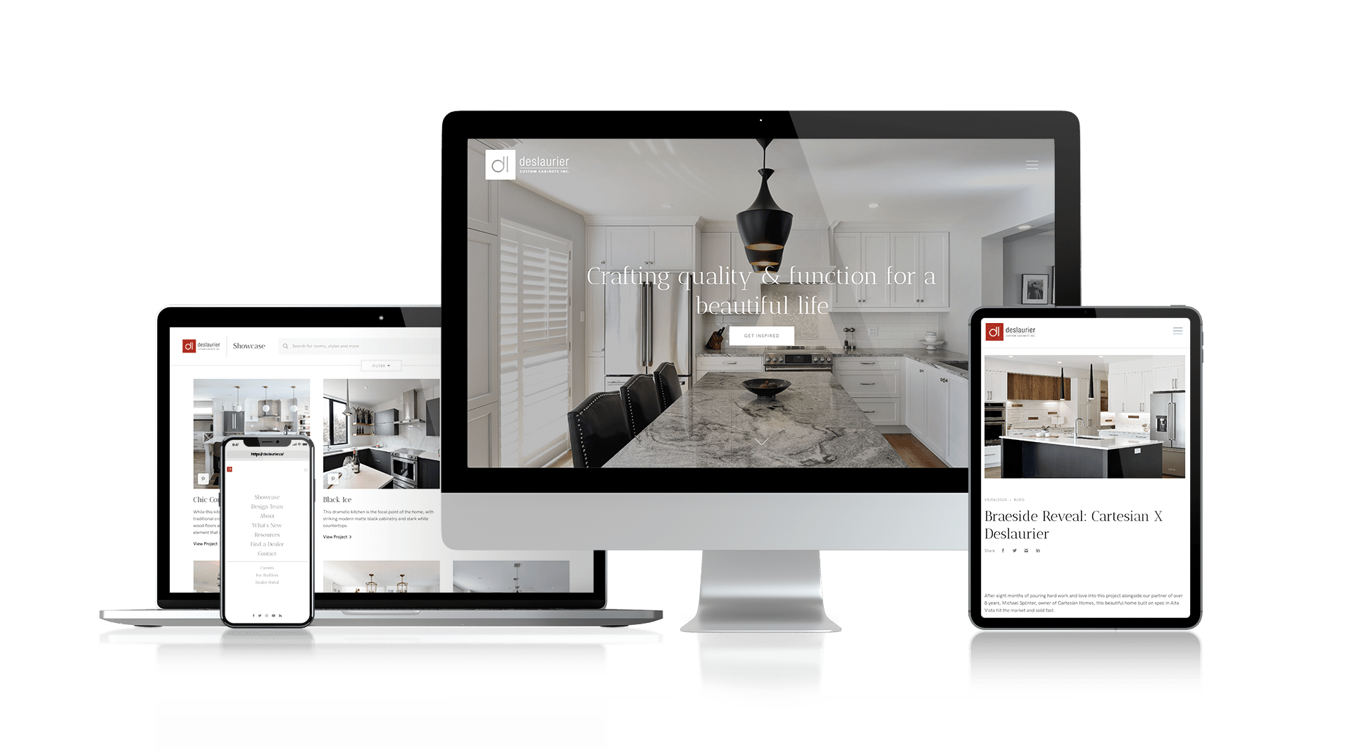 Deslaurier Custom Cabinets - New Responsive Website Design