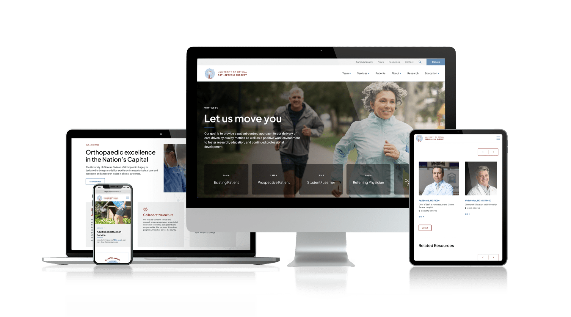 The University of Ottawa’s Division of Orthopaedic Surgery - Website Design