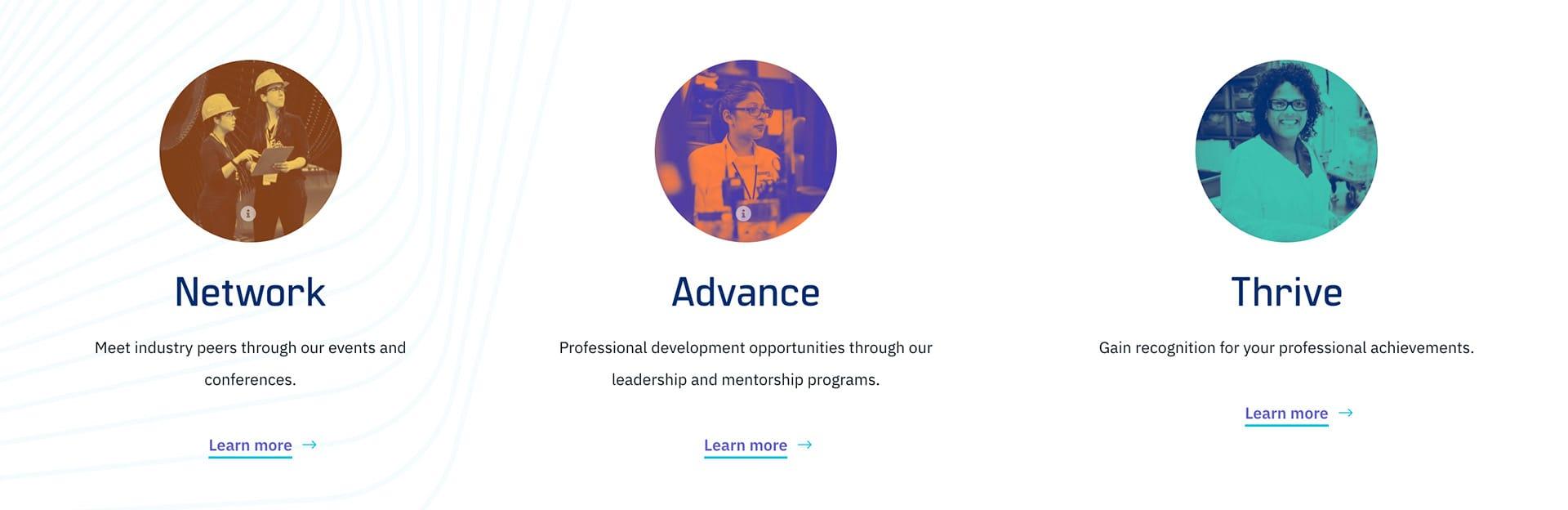 Example 3 of benefits on a national association website design