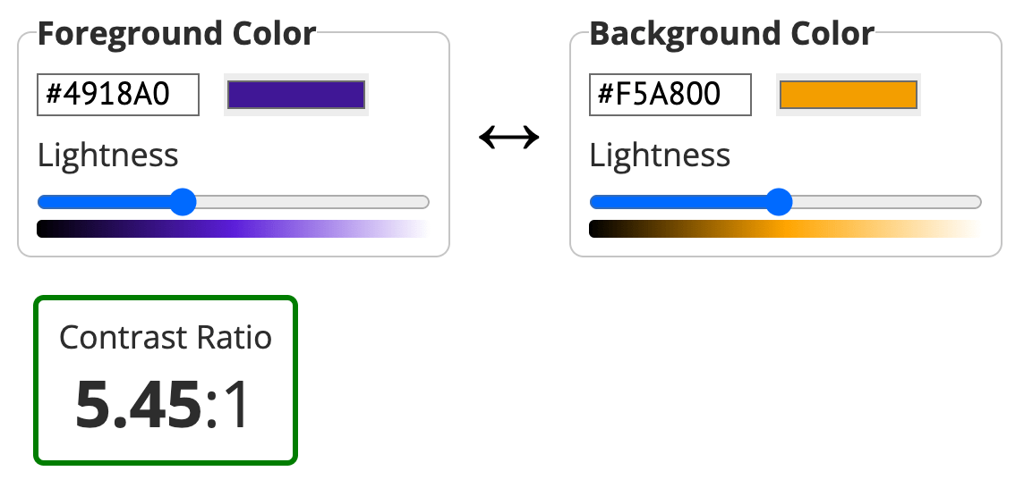 A screen capture of Web AIM showing the contrast between purple and orange