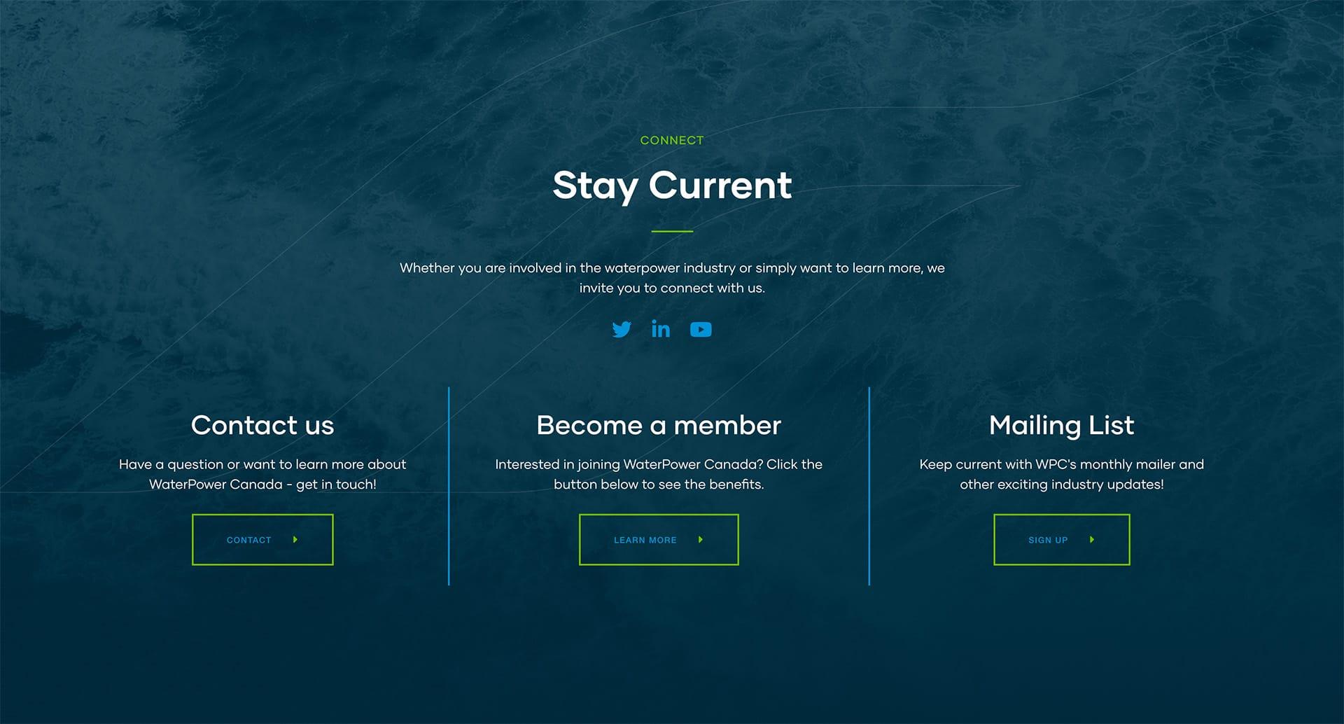 Example 2 of a final call to action on a national association website design